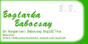 boglarka babocsay business card